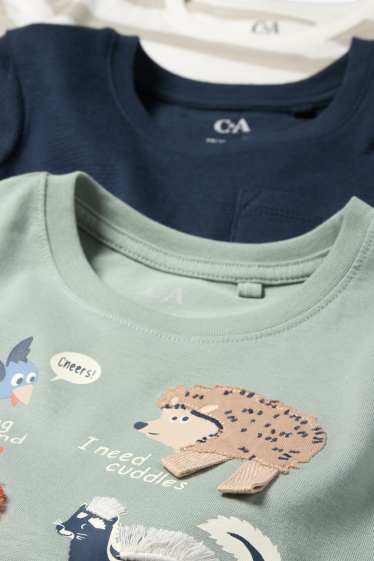 Kinderen: jongens - Set van 3 - wilde dieren - longsleeve - groen