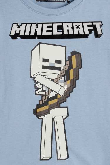 Kinder Buben - Multipack 3er - Minecraft - Langarmshirt - blau / beige