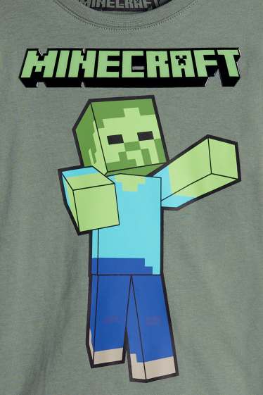 Kinder Buben - Multipack 3er - Minecraft - Langarmshirt - blau / beige