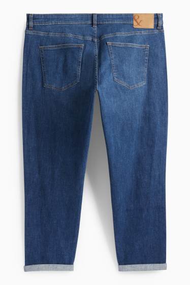 Women - Boyfriend jeans - mid-rise waist - blue denim