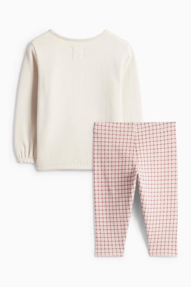 Miminka - dívky - Květiny - outfit pro miminka - 2dílný - béžová