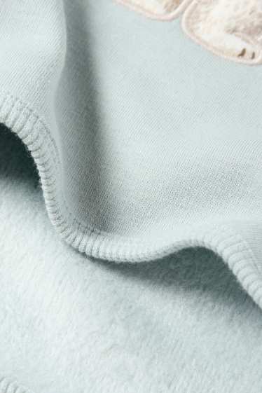 Unisex - IJsbeer - babysweatshirt - met pluche gevoerd - lichtturquoise