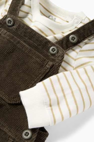 Miminka - chlapci - Outfit pro miminka - tmavozelená/bílá