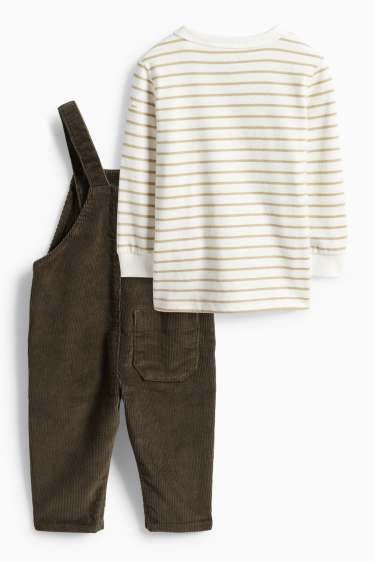 Miminka - chlapci - Outfit pro miminka - tmavozelená/bílá