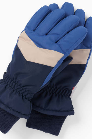 Kinder Buben - Handschuhe - gefüttert - reflektierend - dunkelblau