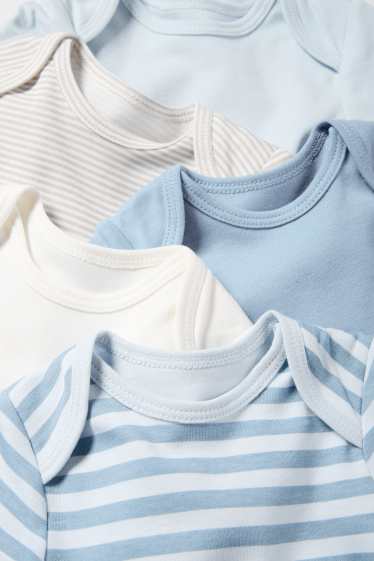 Bébés garçons - Lot de 5 - bodys bébé - blanc / bleu clair