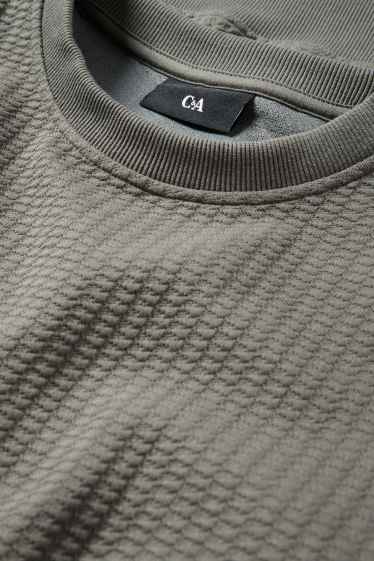 Pánské - Mikina - strukturovaná - zelená