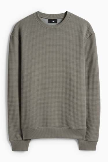 Pánské - Mikina - strukturovaná - zelená