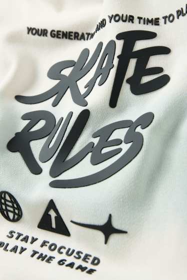 Enfants garçons - Skateur - sweat à capuche - à motif - blanc crème