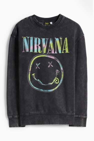 Enfants garçons - Nirvana - sweat - gris foncé