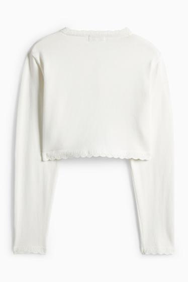 Kinder Mädchen - Baby-Strickjacke - weiss