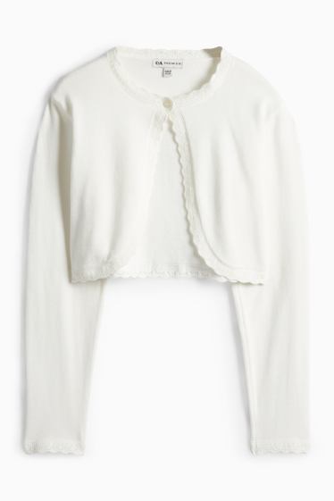 Kinder Mädchen - Baby-Strickjacke - weiss