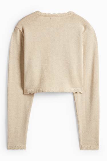 Kinder Mädchen - Baby-Strickjacke - beige