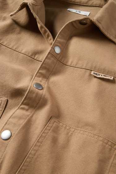 Děti - chlapci - Košilová bunda - hnědá