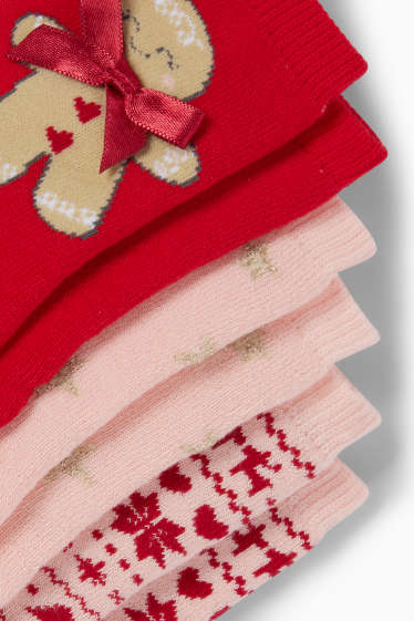 Children Girls - Socks - red