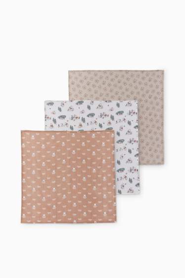 Unisex - Multipack 3er - Winnie Puuh - Baby-Musselin-Tuch - hellbeige