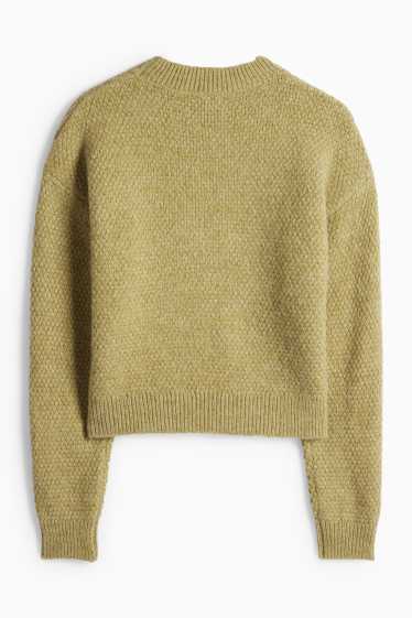 Femei - Pulover - structurat - verde deschis