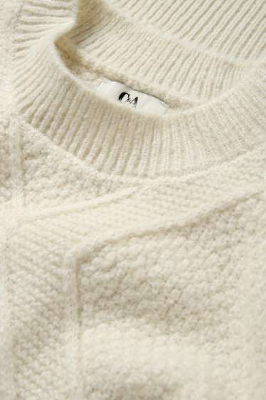 Dámské - Svetr - strukturovaný - krémové barvy