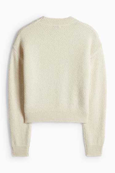 Dámské - Svetr - strukturovaný - krémové barvy