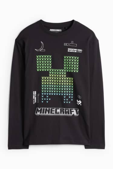 Děti - chlapci - Minecraft - tričko s dlouhým rukávem - černá