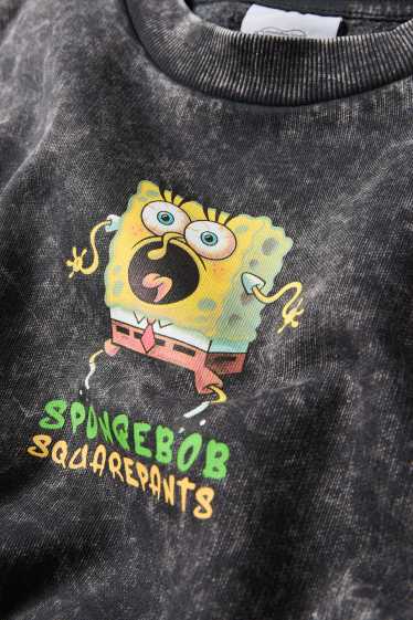 Děti - chlapci - Spongebob v kalhotách - mikina - tmavošedá