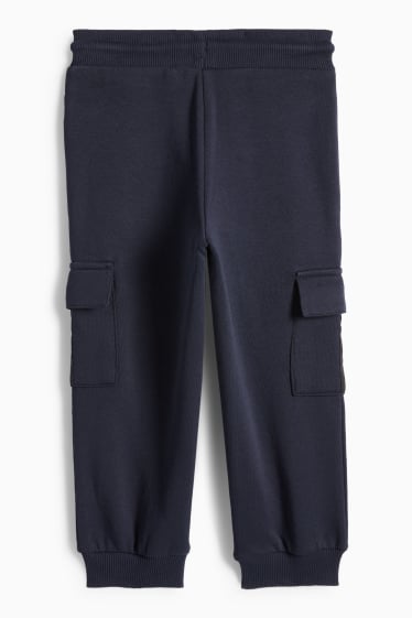 Děti - chlapci - Sklápěčka - cargo teplákové kalhoty - tmavomodrá