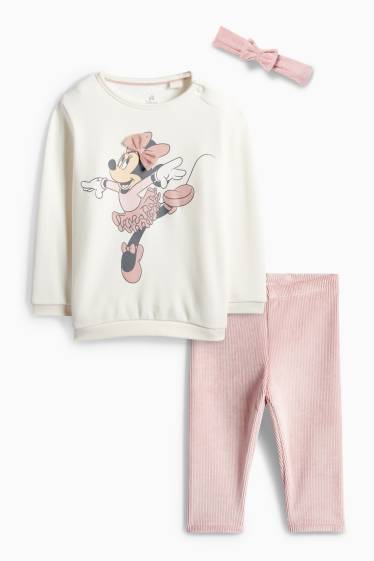 Baby Girls - Minnie Mouse - baby outfit - plush-lined - 3 piece - white / rose