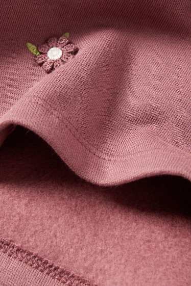Baby: meisjes - Bloemetjes - babyoutfit - 3-delig - donker rose