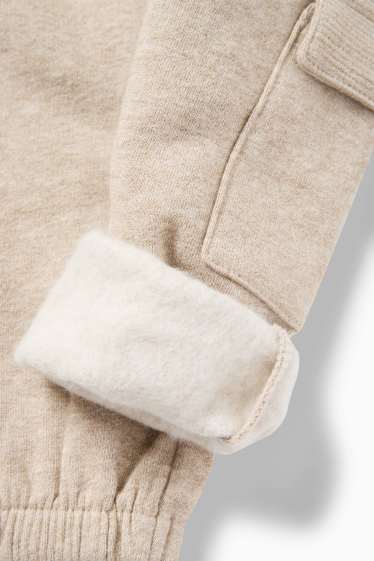 Baby Boys - Penguin - baby outfit - plush-lined - 2 piece - light beige