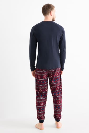 Home - Pijama nadalenc - cérvol - vermell fosc