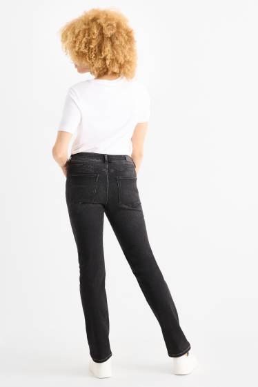 Dames - Slim jeans - mid waist - thermojeans - LYCRA® - jeansdonkergrijs