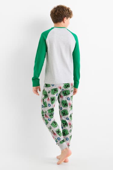 Children Boys - Minecraft - pyjamas - 2 piece - green / gray