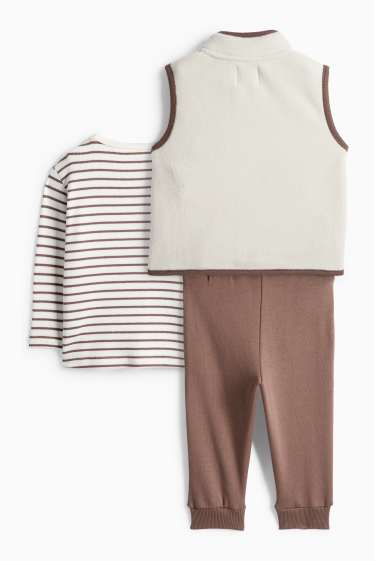 Miminka - chlapci - Outfit pro miminka - hnědá / krémově bílá