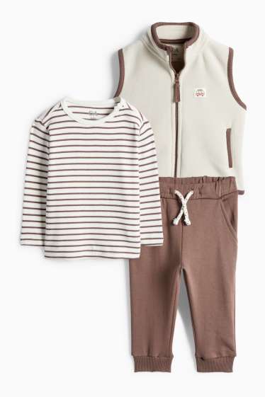 Miminka - chlapci - Outfit pro miminka - hnědá / krémově bílá