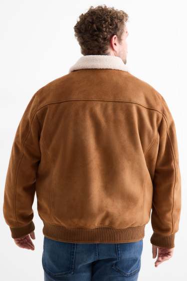 Herren - Blouson - Velourslederimitat - braun