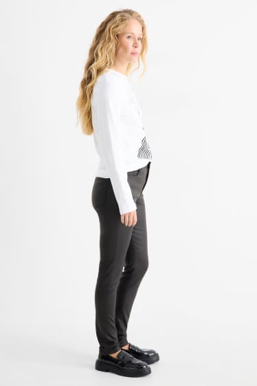 Femei - Pantaloni de stofă - talie înaltă - skinny fit - negru