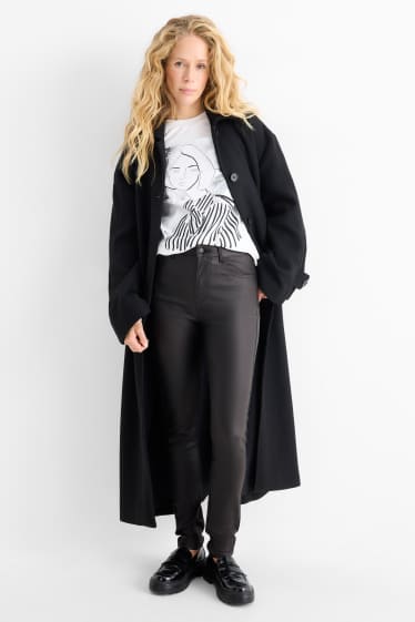 Femei - Pantaloni de stofă - talie înaltă - skinny fit - negru