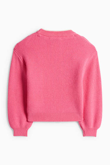 Děti - dívky - Svetr - žebrovaný - růžová