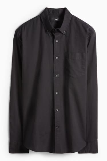 Pánské - Košile - regular fit - button-down - černá