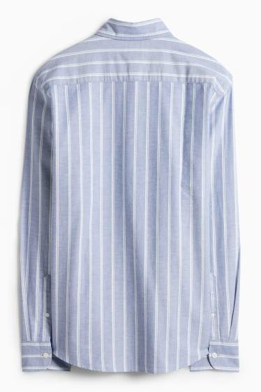 Herren - Hemd - Regular Fit - Button-down - gestreift - weiss / hellblau