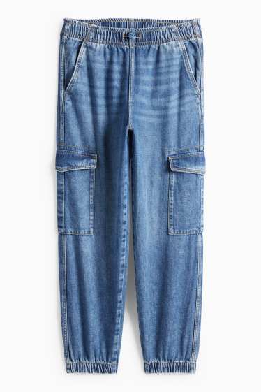 Kinder Jungen - Cargo Jeans - jeansblau