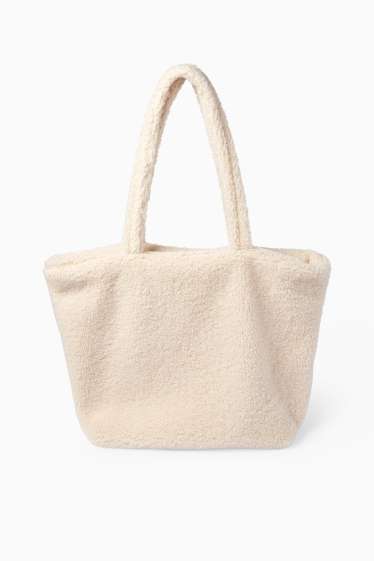 Damen - Großer Teddy-Shopper - beige