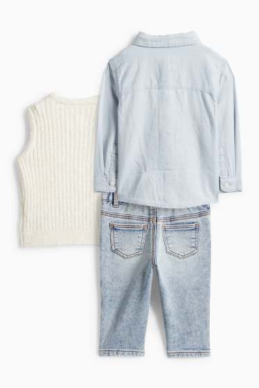 Miminka - chlapci - Outfit pro miminka - 3dílný - světle modrá