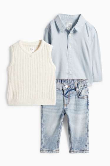 Miminka - chlapci - Outfit pro miminka - 3dílný - světle modrá