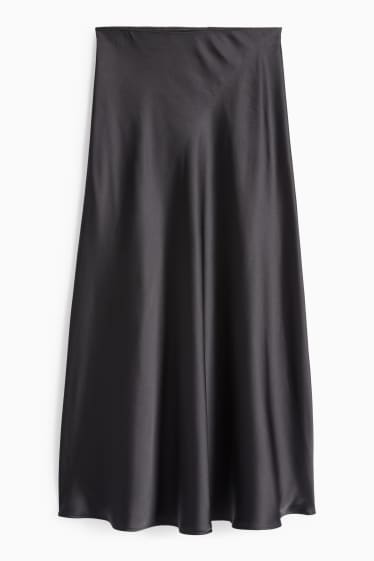 Dames - Rok van satijn - zwart