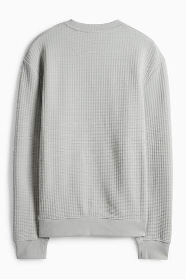 Pánské - Mikina - strukturovaná - šedá