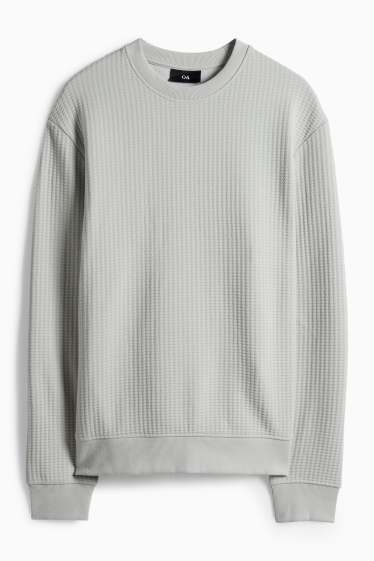 Pánské - Mikina - strukturovaná - šedá