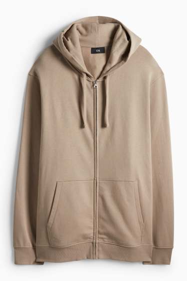 Herren - Sweatjacke mit Kapuze - taupe