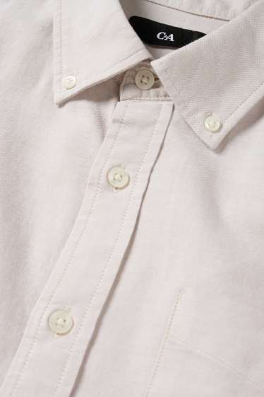 Herren - Hemd - Regular Fit - Button-down - hellbeige