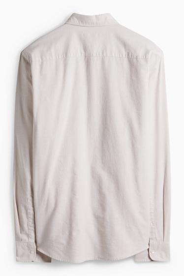 Herren - Hemd - Regular Fit - Button-down - hellbeige